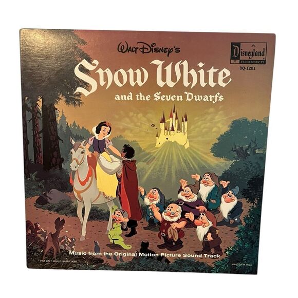 VINTAGE WALT DISNEY SNOW WHITE & SEVEN DWARFS DISNEYLAND RECORD - Picture 1 of 8
